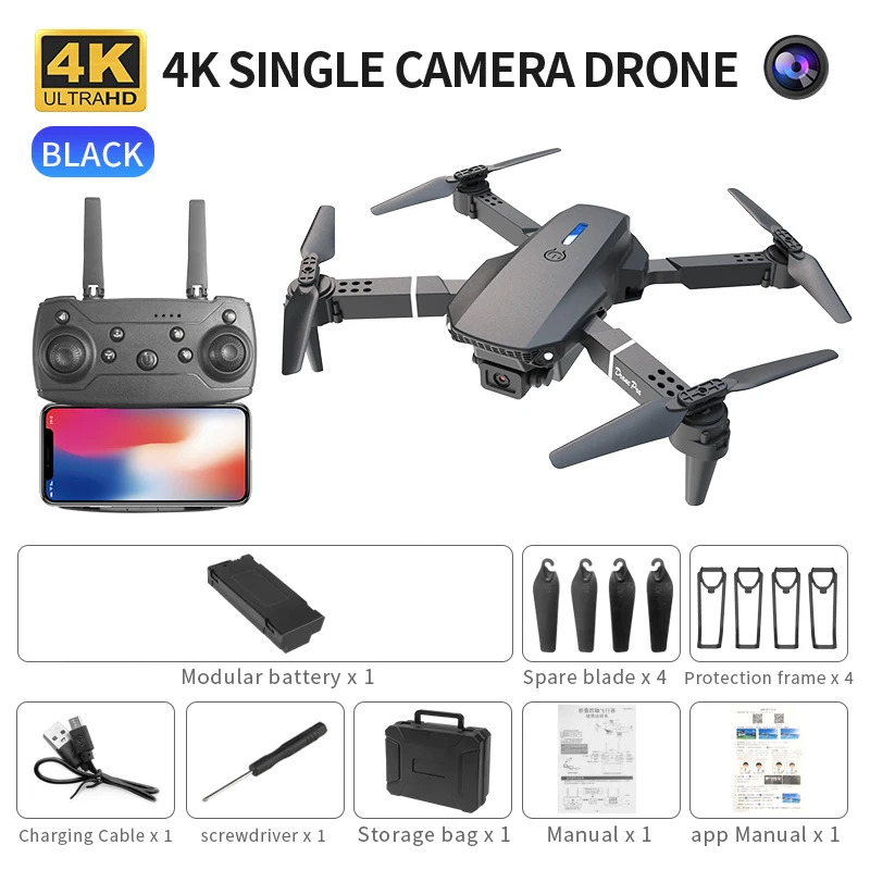 Drone Aerial Photography - Il drone pieghevole intelligente E88 supporta